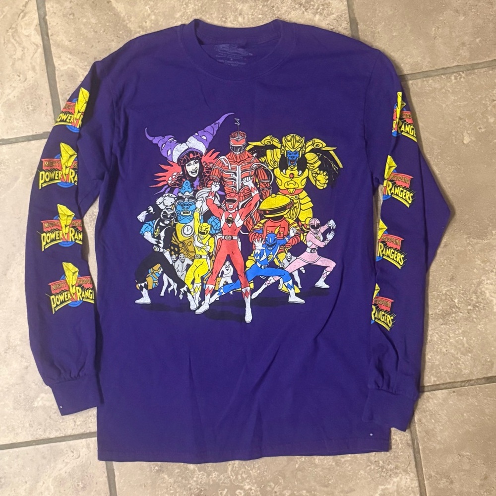 MIGHTY MORPHIN POWER RANGERS LONG SLEEVE SHIRT youth large 2017